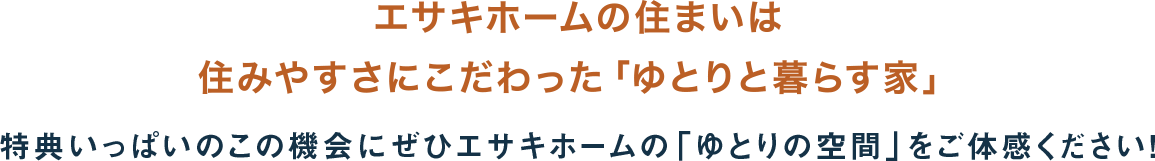 エサキホームの住まいは住みやすさにこだわった「ゆとりと暮らす家」